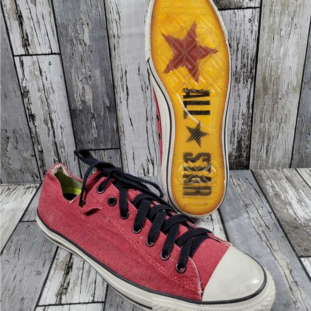 Converse John Varvatos All Star Low Men Sz 13 Red Canvas RARE